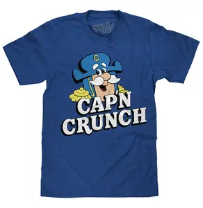 Cap'n Crunch Cereal Mascot T-Shirt - Royal Blue