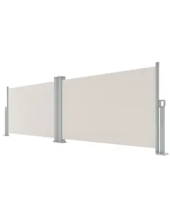 GAOMON 71 in x236 in Retractable Side Awning, Double Side Awning with 280 g/m² Polyester Fabric, Rainproof and UV-Proof Folding Privacy Screen Beige