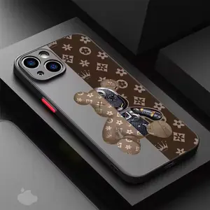 Luxury Printing Machine Bear For iPhone 17 Air 16 15 14 13 12 11 Pro Max Plus Anti-Drop Shockproof Phone Y2K Cover