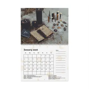 2026 Witchy Wall Calendar Magical Altar Scenes, Pagan Sabbats & Moon Phases, Wiccan Planner, Witchcraft Decor, Spiral Bound Gift