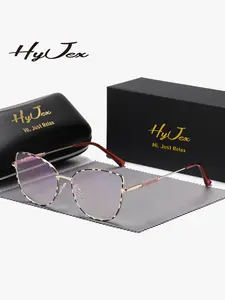 HYJEX 1 Piece Unisex Fashionable And Versatile Style Anti Blue Light Full Frame Plano Glasses Elegant And Charming Cat Eye Frame Plano Glasses