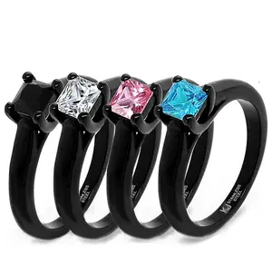 Solitaire Wedding Ring Stainless Steel Engagement Ring Solitaire Wedding Ring Stainless Steel Engagement Ring