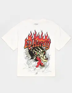 ED HARDY Wolf Head Mens Boxy Tee