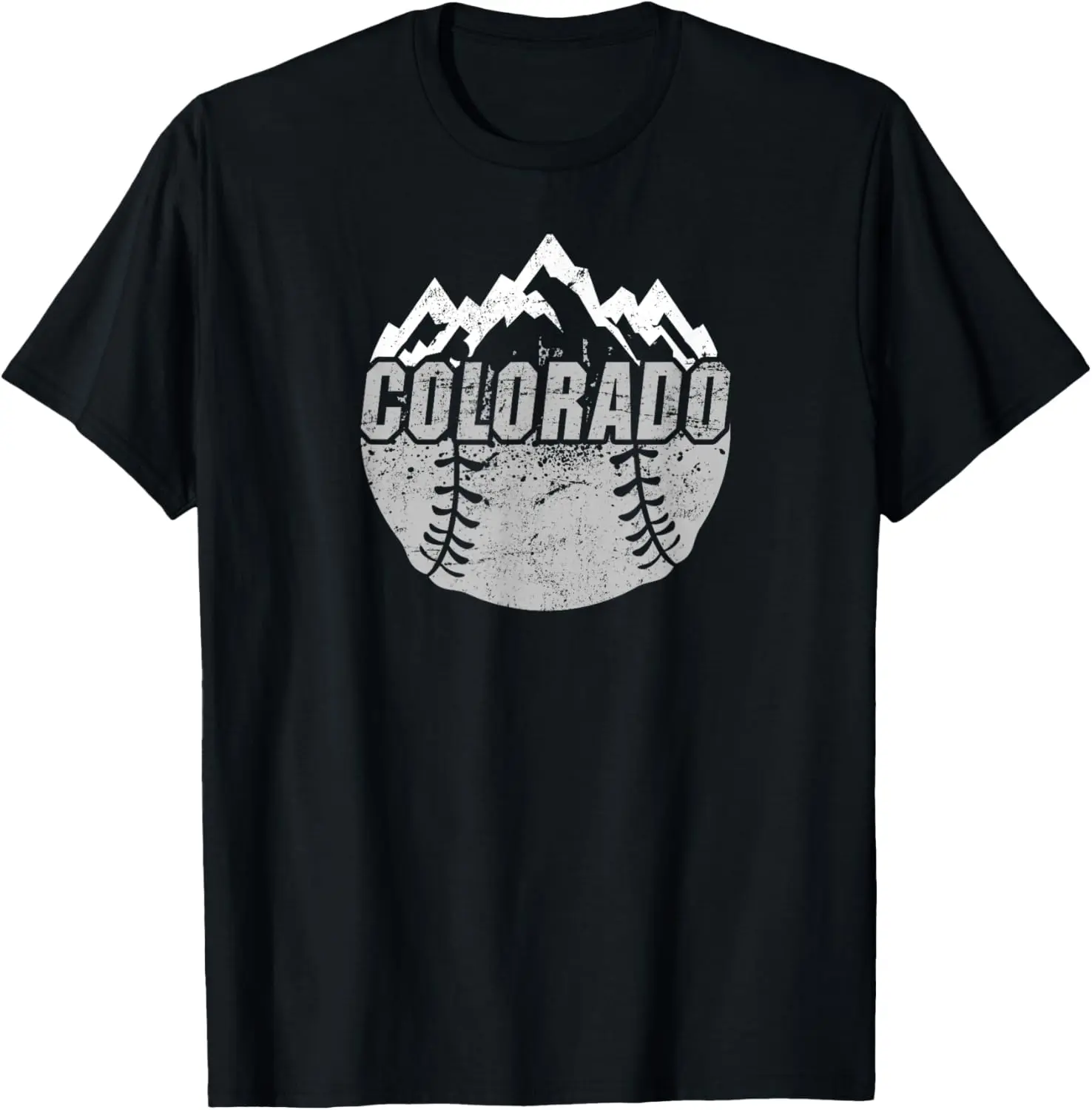 Women's Vintage Colorado Rocky Mountains Graphic T-Shirt - 100% Cotton Shortsleeve Round Neck Top, Casual Streetwear Clothes for Everyday Wear