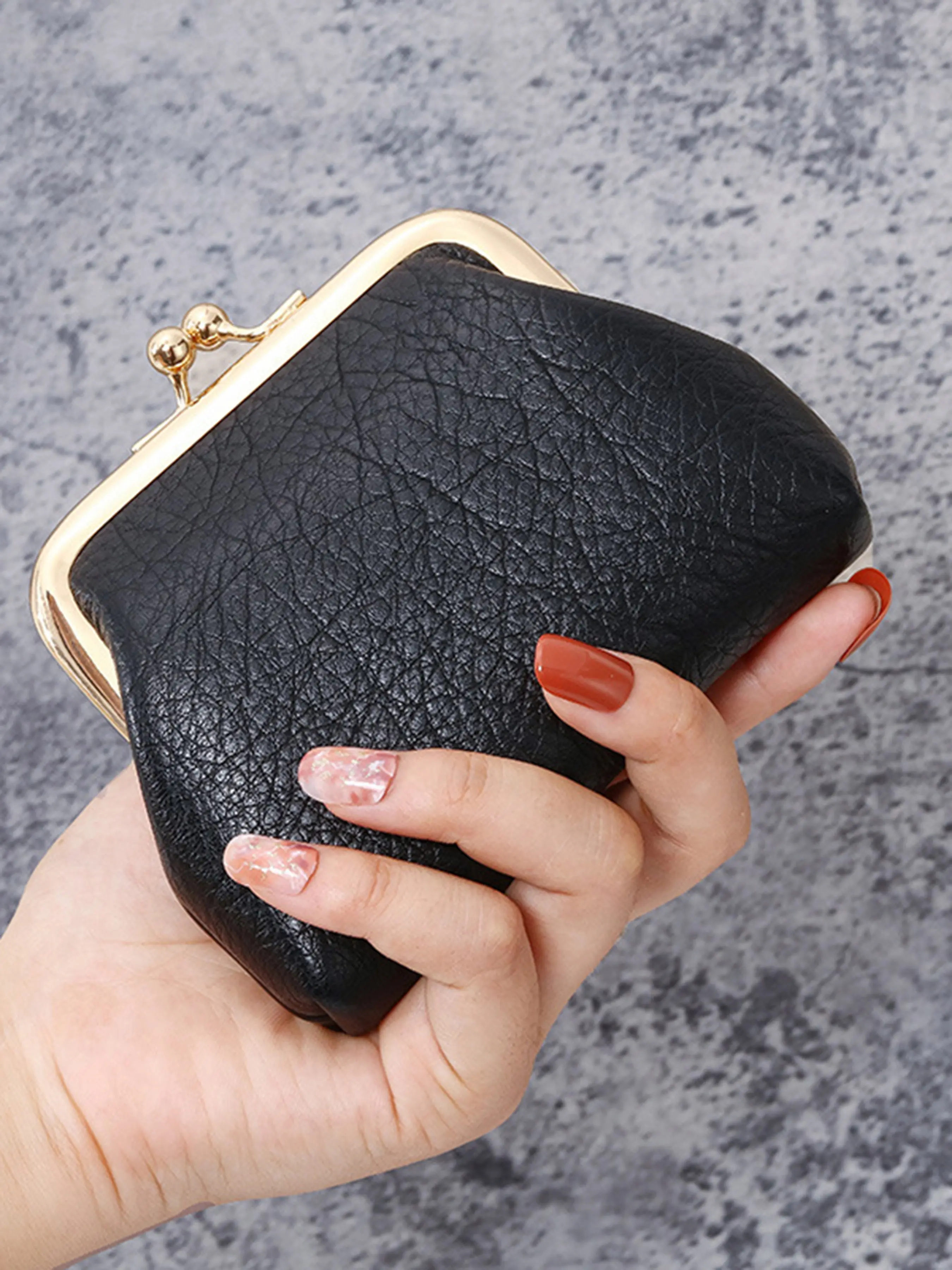 Women's PU Leather Coin Purse Wallet, Mini Candy Color Zipper Closure Design, Portable Compact Money Holder for Daily Use, Zip Up Wallets, Mini Pouch