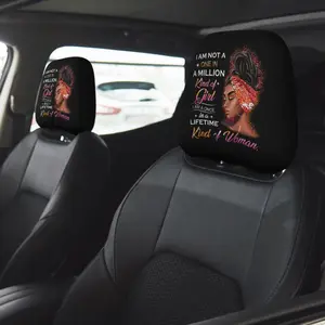 Girl Pattern Car Front Seat Headrest Protective Cover, Soft & Stretchy Car Headrest Protector, Car Seat Cushion Protector, Car Interior Seat Accessories for Women, Car Seat Covers