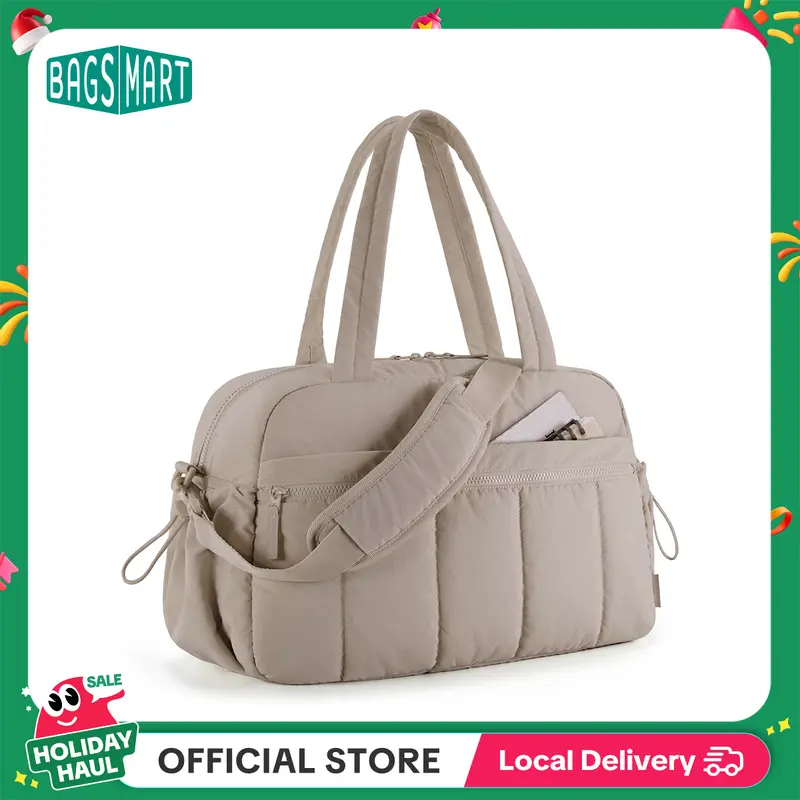 BAGSMART Puffy Water-Resistant Gym Travel Duffel Bag for Women with Wet Pocket, Carry on Weekender Bags, Water Resistant Workout Bag Sports Gym er Bags, Water Resistant Workout Bag Sports Gym TikTokShopHolidayHaul