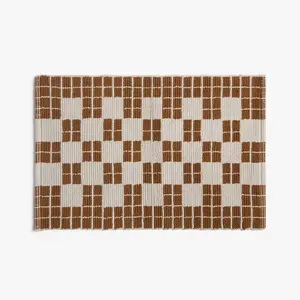 1'6"x2'6" Cotton Tile Tub Mat Pecan - Parachute