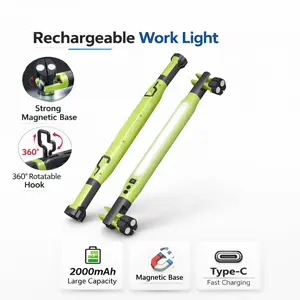 Rechargeable LED Magnetic Work Light, 360° Foldable Compact Durable USB Device, Under-Hood Automotive Repair Garage Lighting for Mechanics, Work Accessories