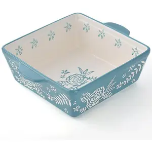 Baking Dish 8x8 Baking Pan Brownie Pan Casserole Dish Hand-Painted Casserole Dishes For Oven Lasagna Pan