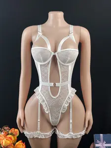 Fashion Sexy Women's Lace One-Piece Bodysuit with Steel Support, Backless Design, Adjustable Straps, Comfortable and Stylish, All Seasons Wear,body moldeador mujeres，baddie，curvy，sexy，silk robe，lenceria sexi mujer，whimsy clothing