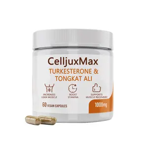 CelljuxMax Dietary Supplement: Turkestan Ajuga Herb Extract (500mg), Malaysian Tongkat Ali Root Extract (250mg), Colostrum (250mg) – 60 Vegan Capsules