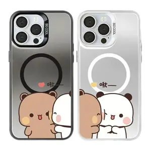 Cartoon BuBu DuDu Couple Cute Magsafe Phone Cases For iPhone 17 Pro Max Pro Air 16 Plus 15 14 13 12 11 Magnetic Shockproof Protective Cover Perfect Christmas Halloween Birthday Gift