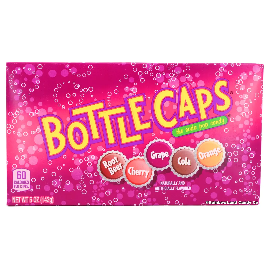 Bottle Caps Theater Box | Root Beer, Cherry, Grape, Cola & Orange | 5 oz