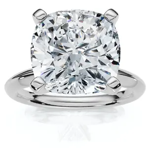 3.30Ct Cushion Moissanite Solitaire Engagement Ring 14k White Gold