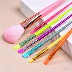 5/7pcs Rainbow Makeup Brush Set, Soft Eyeshadow Brushes, Portable Cosmetic Tools, Ideal for Travel, Beginners, Professionals