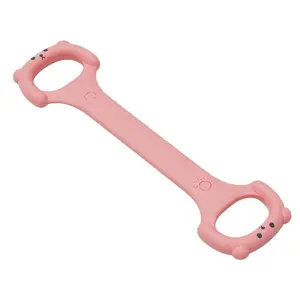 8-Shape Pull Device for Posture & Back Strength - Open Back Stretcher with Thick Elastic Band for Home Yoga & Fitness