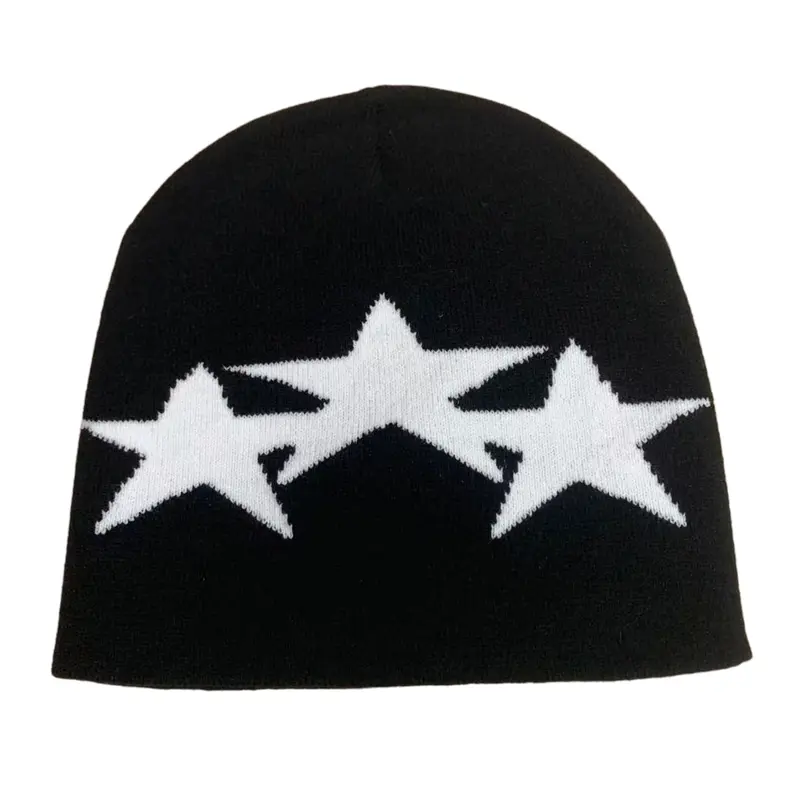 Autumn Winter Y2K Star Knit Hat, Fashionable Warm Cold Cap, Street Hip Hop Style, Suitable for Outdoor Sports, Street Parties, Daily Wear, Cozy Beanie, Hat Beanie, Knitted Beanie Hat