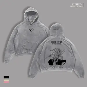 Ryomen Sukuna Jujutsu Kaisen T-Shirt & Hoodie – Malevolent Shrine Mahoraga Graphic Tee, King of Curses Dark Anime Artwork, Vintage Washed Oversized Unisex Streetwear, JJK Fan Aesthetic