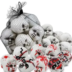 12 Pcs Creepy Doll Halloween Baby Doll Head with Scary Plastic Toy for DIY Home Decor and Party Props Spooky