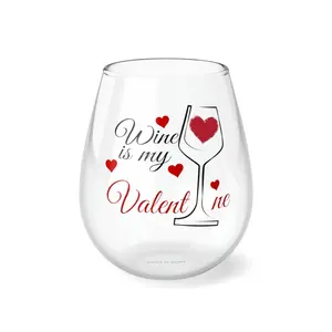 Wine is my Valentine Glass, Valentines Gifts, Wine Glass, Vday