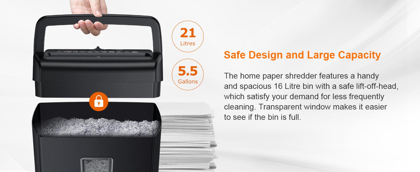 Bonsaii 8-Sheet Micro-Cut Paper Shredder, 5-Minute Runtime, 5.5-Gallon Capacity with Transparent Window, Shreds Credit Cards,Staples,and Clips C209-E