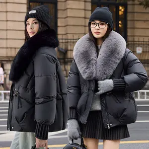 Large Size Straight Thickened Cotton-padded Coat