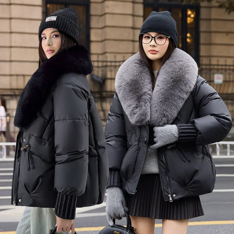 Large Size Straight Thickened Cotton-padded Coat