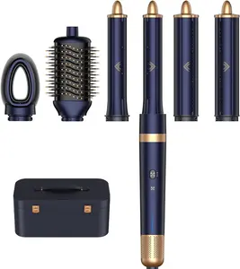 Hair Air Curling Iron, 6 in 1 Air Styling & Drying System Auto Hair Styler Blow Hair Dryer Rotating Hot Air Brush Automatic Curling Iron with Storage Case| Style, Curl and Touch Ups