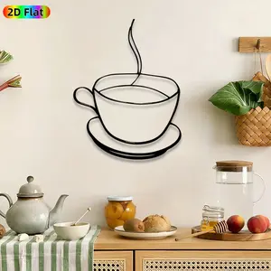 1pc Steaming Coffee Cup Metal Wall Art, Coffee Mug with Saucer wall Scupltures Mural, Intricate Craftsmanship, Perfect for Housewarming, Mothers Day Decor, Perfect for Kitchen Coffee Shop Living Room Decor, Ideal Gift for Coffee Lovers.