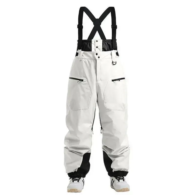 New with thickened shoulder straps cotton insulation, single double board windproof and waterproof, winter ski pants for men New with thickened shoulder straps cotton insulation, single double board windproof and waterproof, winter ski pants for men