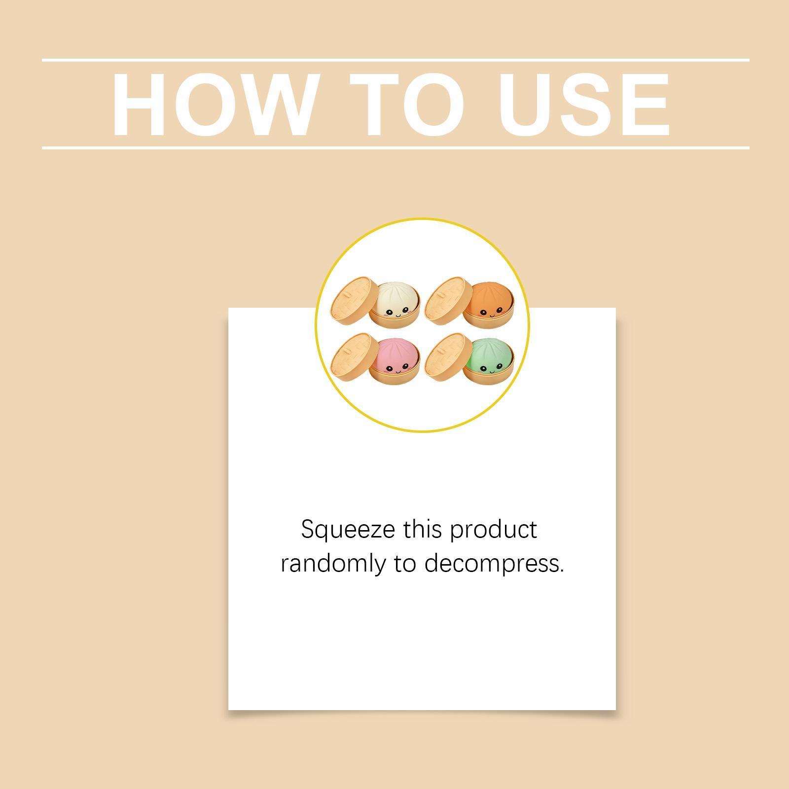 Dumpling Squishy Toy Anti-Stress Toy for Hands Sensory Toy Stress Relief Products Office Desk Toys 4 Colors Squishy Stress Ball