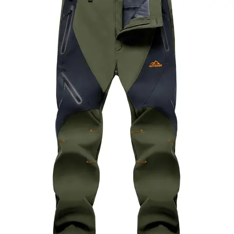 MAGCOMSEN Men's Snow Ski Pants Fleece Lined Water Resistant Winter Pants with 4 Zip Pockets for Snowboard Hiking Outdoor