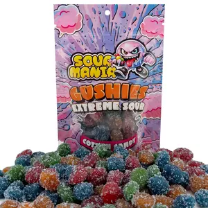 SourMania Gushies Extreme Sour Gummy Candy, Super Tangy Flavors, 6 oz Bag Cotton-Candy