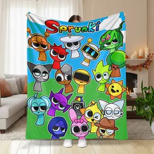 Soft Funny Throw Blanket Sprunki Blanket Super Soft Cozy Throw Blankets for Couch 50x60 Inch Multiple Sizes Bedspread