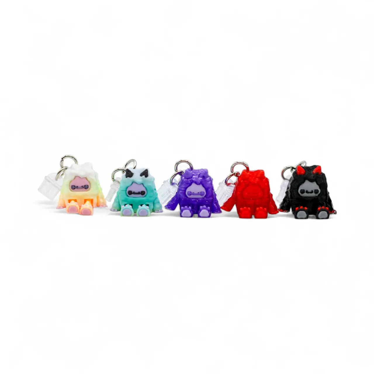 FLURRYFOOTS Crimson Glitch Type-C Plastic Dust Plugs - 3D Printed Kawaii Cell Phone Charms, Durable Phone Decor for Smartphone Port Protection, Multi-Pack Options Compatible with Kindles