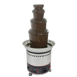 Yokoma 110V Chocolate Waterfall Fountain 4 Tiers Commercial Fully Automatic Stainless Steel Chocolate Fountain Machine for Wedding Banquet and Party Dessert Decoration