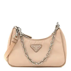 Pre-owned PRADA Nylon Shoulder Bags Tessuto Saffiano Mini Re Edition 2000 Shoulder Bag Cammeo