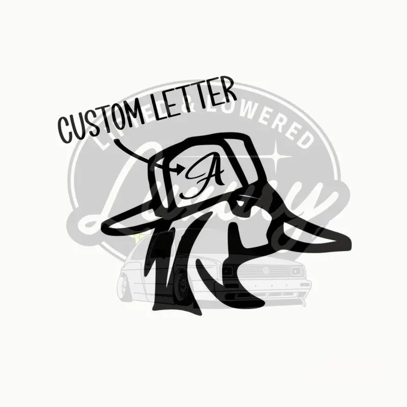 Custom letter on hat duck decal permanent vinyl