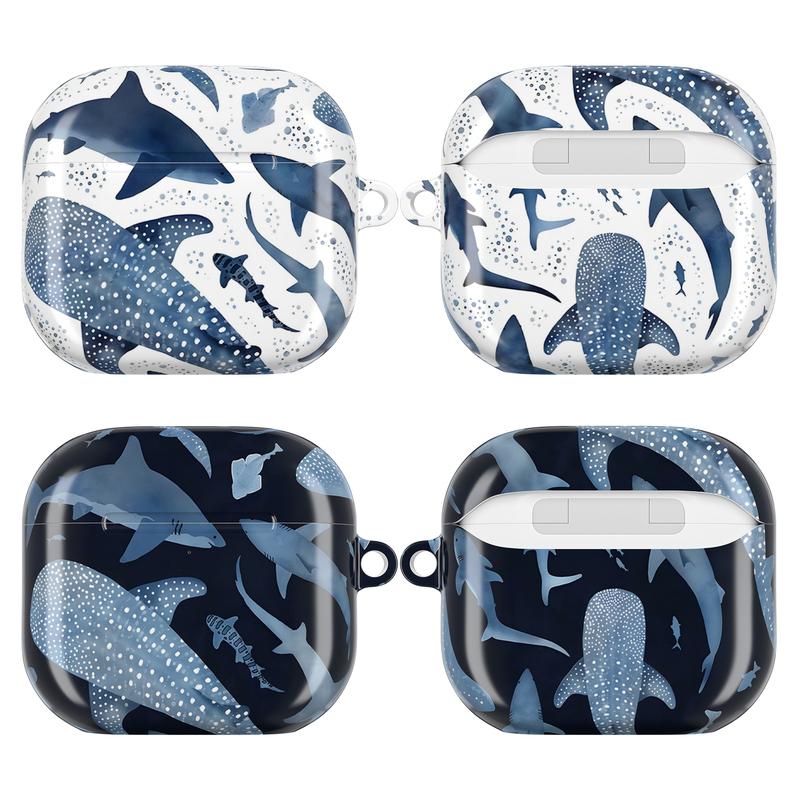 Blue Ocean Whale Shark AirPods Case – Marine Life AirPods Cover for AirPods 4 Airpods 3 Airpods Pro 2 AirPods Pro Gen 3 | Under the Sea Ocean Theme, Cute Gift for Ocean Lovers Men Women Him Her