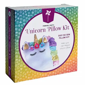 Pinwheel Crafts Unicorn Pillow Kit for Girls - DIY Arts & Crafts Activity with Pillowcase, Poly-fil Stuffing, Fleece Tassels, and More - Inspire Creativity and Imagination