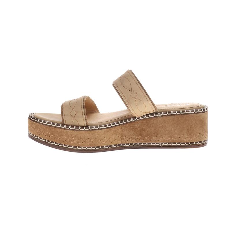 Frye Womens Joy Woodstock 2 Platform Slide Casual Sandals Casual Mid Heel 2-3" - Beige