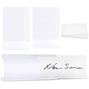 Wire Shelf Label Holders, 30 Pack Plastic Wire Shelf Label Clips with Label Paper Removable Wire Rack Label Holder