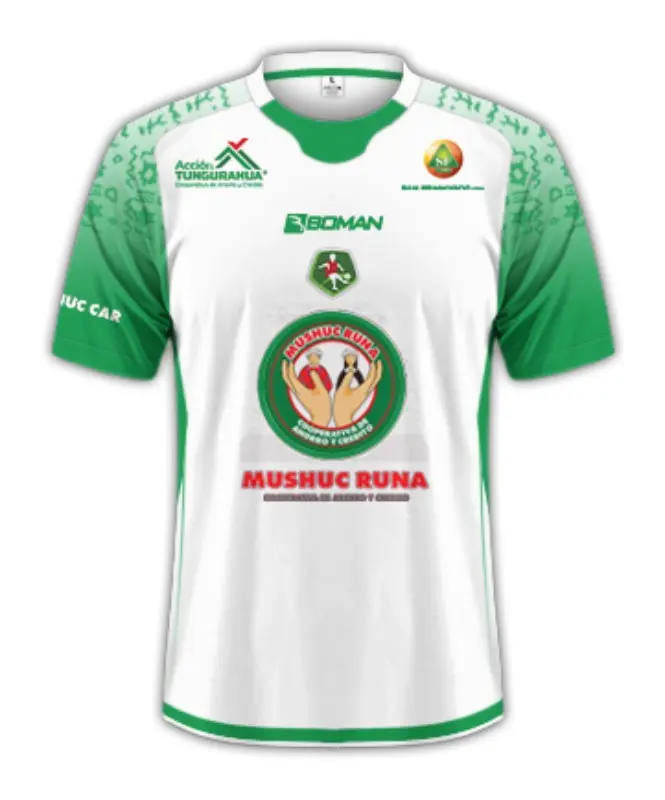 Mushuc Runa 2022 Third Kit – White-Green Plain Jersey - Ecuadorian Serie A,soccer jersey,football jersey authentic,sports shirt, jersey vintage, special edition, match jersey, training wear.