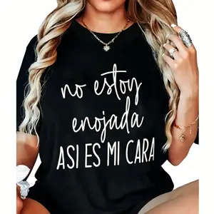 Raglan Sleeve Black No Estoy Enojada Spanish Quote Casual Tee Summer Personalized Short Sleeve T-Shirt Unisex USA Made Cotton Fabric Breathable