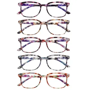 5 Pack Reading Glasses Blue Light Blocking for Women,Computer Readers with Spring Hinge