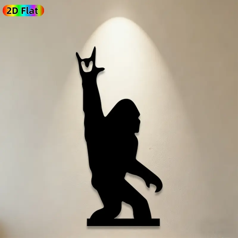 1pc Bigfoot Metal Wall Art, Mysterious Bigfoot Statue Mural, Ideal Gift for Halloween, New Year, Cryptid Enthusiasts, Weather-Resistant Metal Wall Decor Wall Sculptures, Perfect for Outdoor Fence & Indoor Wall Bigfoot Enthusiasts