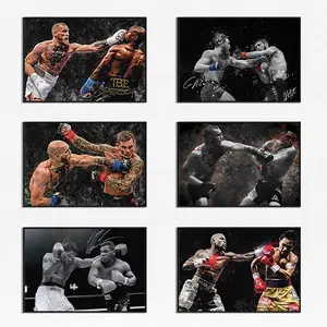 NBHYK Set of 6 Boxing Style Bender Poster UFC Wall Art MMA Brazilian Fighter Modern Family Bedroom Decor Posters Eco-Friendly Fade-Resistant Waterproof UV-Protected