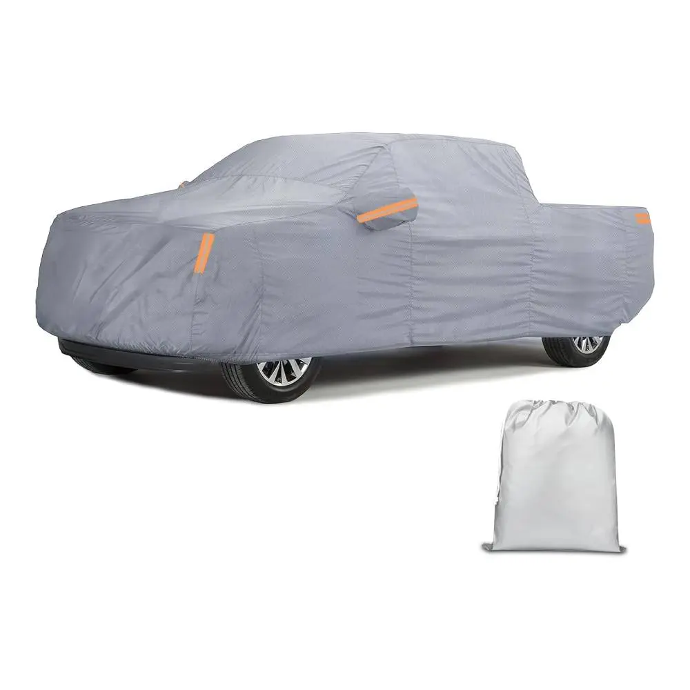 Nilight Heavy Duty Waterproof Outdoor Car Cover - Zipper, Cotton Lining, Extra Thick, Paint Safe, Reflective, All Season, Universal for Trucks (Up to 242" Length, 146" Max Cab Length) Car Covers & Shelters, All Season Cover