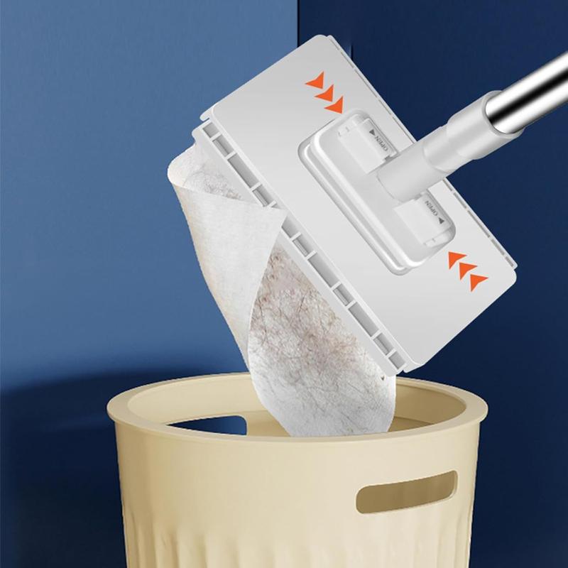 Snap Grip Mini Mop with Long Handle – Zero Touch Flat Mop for Wet & Dry Cleaning, Includes 1 Mop + 10 Disposable Mop Pads (Random Colors), Locking Head for Floors, Walls, Corners & Tight Gaps